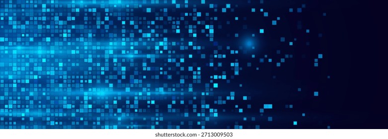Digital Technology Colorful Blue Pixels Gradient Background. Digital Data Square Blue Pattern. Blue Digital Pixel Mosaic Pattern. Vector Illustration.

Categories: Abstract, Technology