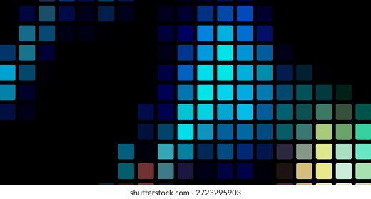Digital Technology Colorful Blue Pixels Gradient Background. Digital Data Square Blue Pattern. Blue Digital Pixel Mosaic Pattern. Vector Illustration.