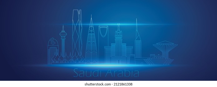 Digital Technology Colors Saudi Arabia intelligence concept design vector.