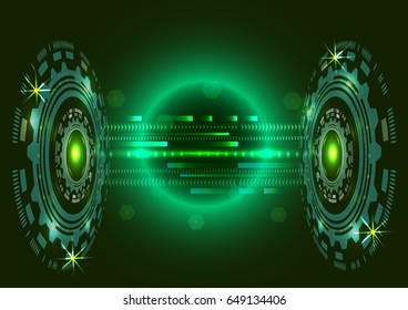 Digital technology, communication concept on green background. Illustration vector.