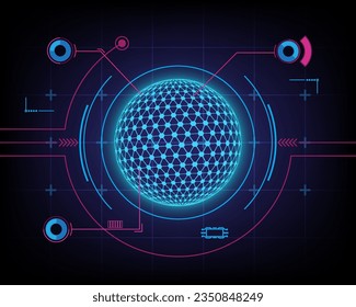 digital technology composition abstract background, hi-tech vector and illustration
