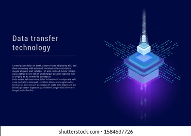 Digital Technology Concept.  Abstract technology background. Isometric 3d vector illustration.