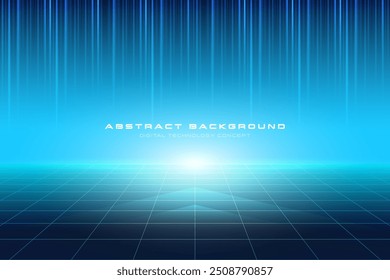 Digital Technology Concept. Abstract background a Blue light. Appearance the light fell. Cyber information, Digital world, Network connection, Internet, Tech data, Future innovation Vector