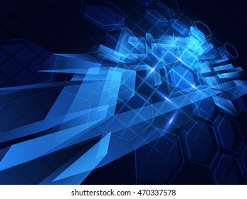 Digital technology concept, abstract background. Vector illustration