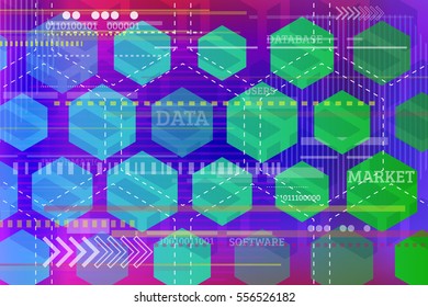 Digital technology concept. Abstract tech background with geometric shapes. High computer futuristic background. Vector illustration eps 10.