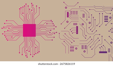 Fondo de concepto de Tecnología digital con líneas brillantes