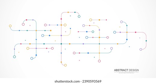 Digital technology concept with integrated circuit and network communication elements