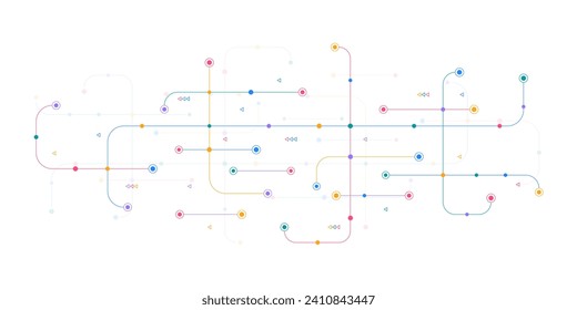 Digital technology concept with integrated circuit and network communication elements