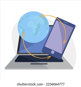 Concepto de tecnología digital. El dispositivo de teléfono se burla. Aplicación electrónica. Negocios globales, concepto de tecnología de redes de internet