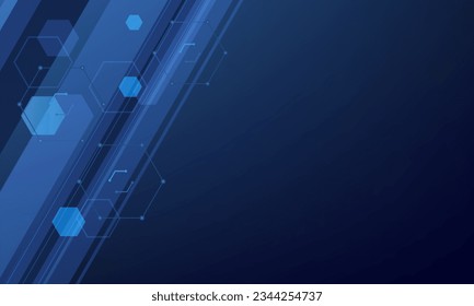 Digital technology connect blue background, cyber information, abstract communication, innovation future tech data, internet network connection, Ai concept, line, dot shape vector illustration