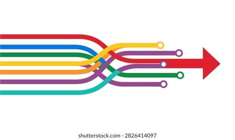 Digital technology connectivity and data integration concept graphic.