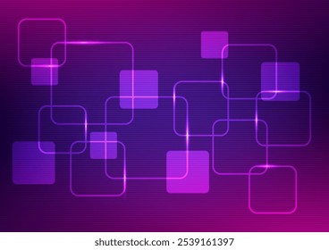 Digital technology in dark background. Abstract square retro laser led concept. Design for vector, technology, digital, tech, template, led, glow.