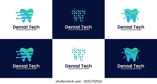 Digital Technology Dental Logo Design Collection