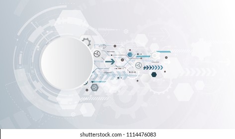 diseño de tecnología digital ingeniería de engranajes azules varios elementos para la red de contenido presentación de tecnología empresarial sobre el espacio de copia en segundo plano blanco ilustración vectorial