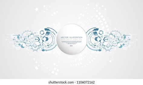 digital technology design gear wheel  engineering various elements space for content network business tech presentation on blue background copy space vector illustration