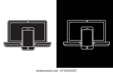 Icono de dispositivos de tecnología digital que representa la compatibilidad entre dispositivos para un diseño adaptable