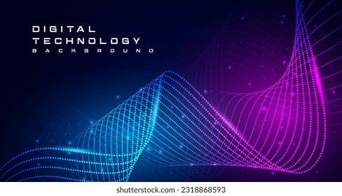 Tecnología digital dna biotecnología fondo púrpura azul, información cibernética, comunicación de conexión abstracta, innovación tecnología futurista, conexión de red de internet de velocidad, ilustración de Ai big data