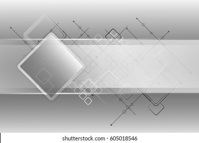 
Digital technology and engineering, the concept of digital telecommunication technology. Abstract futuristic on a gray background