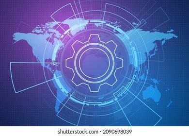 digital technology and engineering, digital telecoms concept, Hi-tech ,futuristic technology background, vector illustration.