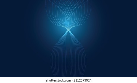 Digital technology flow wave background. line motion particles lines of vector illustration. Cyberspaces technology light glowing futuristic concept.