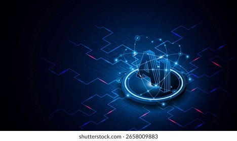 Digital technology of the future. AI icon or artificial intelligence symbol. Future advanced artificial intelligence technology circuit board concept	