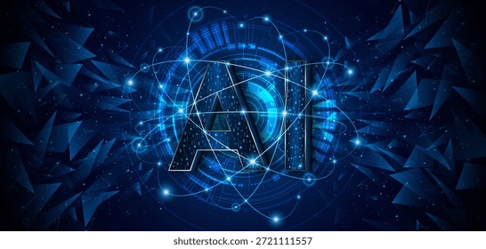 Digital technology of the future. AI icon or artificial intelligence symbol. Future advanced artificial intelligence technology circuit board concept
