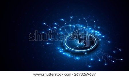 Digital technology of the future. AI icon or artificial intelligence symbol. Future advanced artificial intelligence technology circuit board concept	