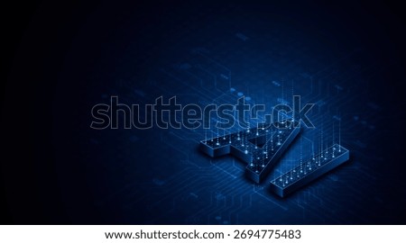 Digital technology of the future. AI icon or artificial intelligence symbol. Future advanced artificial intelligence technology circuit board concept	