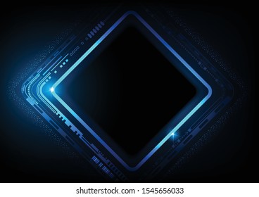 Digital technology futuristic abstract blue background, Business growth to successful technology.