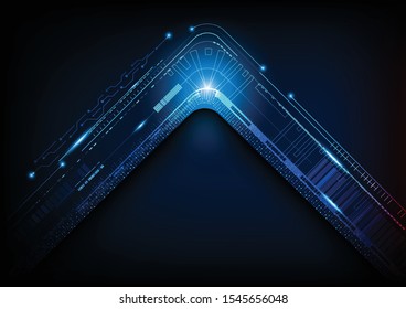 Digital technology futuristic abstract blue background, Business growth to successful technology.