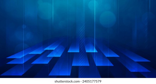 Digital technology futuristic Ai big data blue green background, internet network connection, abstract cyber information communication, science innovation future tech, line dot illustration vector 3d