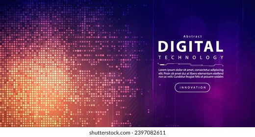 Digital technology futuristic big data blue orange background, cyber nano information, abstract communication, Ai innovation future tech data, internet network speed connection, line dot illustration