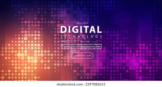 Digital technology futuristic big data blue orange background, cyber nano information, abstract communication, Ai innovation future tech data, internet network speed connection, line dot illustration