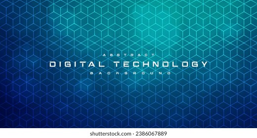 Digital technology futuristic blue green background, cyber nano information, abstract communication, innovation future tech data, internet network speed connection, Ai big data line dot illustration