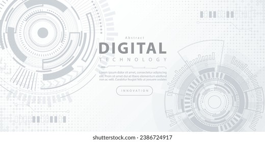 Digital technology futuristic data white background, cyber nano information, abstract communication, innovation future tech data, internet network speed connection, Ai big data lines dots illustration