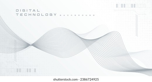 Tecnología digital datos futuristas fondo blanco, información cibernética, comunicación abstracta, innovación datos tecnológicos futuros, conexión de velocidad de red de internet, Ai líneas de datos grandes ilustraciones