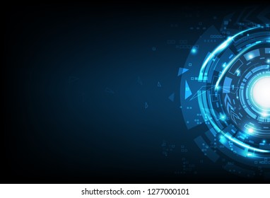 Digital technology, futuristic gate, circle ring abstract background vector illustration