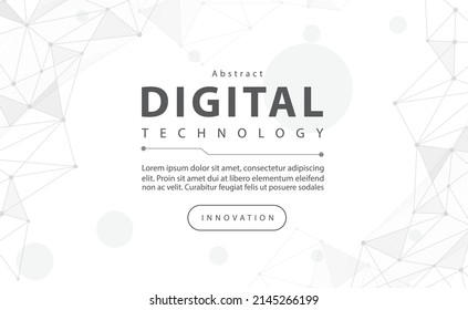 Digital technology futuristic internet network speed connection white background, cyber nano information, abstract communication, innovation future tech data, Ai big data line dot illustration vector