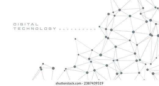 Digital technology futuristic internet network speed connection white background, cyber nano information, abstract communication, innovation future tech data, Ai big data line dot illustration vector