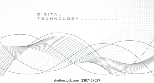 Tecnología digital futurista conexión de velocidad de red de internet fondo blanco, información de nano cibernético, comunicación abstracta, innovación datos tecnológicos futuros, Ai línea de datos grande ilustración de punto vector