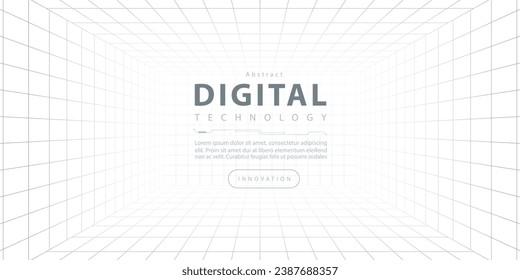 Digital technology futuristic internet network speed connection white background, cyber nano information, abstract communication, innovation future tech data, Ai big data line dot illustration vector