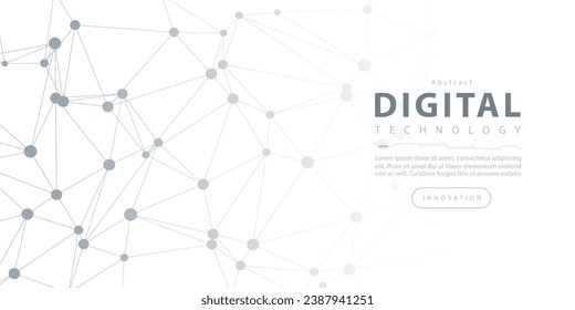 Digital technology futuristic internet network speed connection white background, cyber nano information, abstract communication, innovation future tech data, Ai big data line dot illustration vector