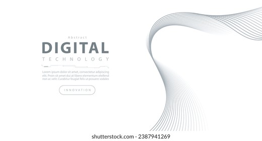 Digital technology futuristic internet network speed connection white background, cyber nano information, abstract communication, innovation future tech data, Ai big data line dot illustration vector