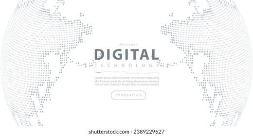 Digital technology futuristic internet network speed connection white background, cyber nano information, abstract communication, innovation future tech data, Ai big data line dot illustration vector