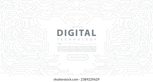 Digital technology futuristic internet network speed connection white background, cyber nano information, abstract communication, innovation future tech data, Ai big data line dot illustration vector