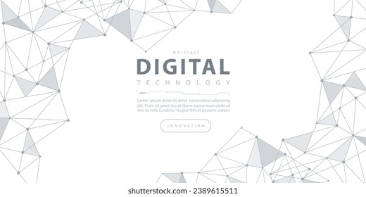Digital technology futuristic internet network speed connection white background, cyber nano information, abstract communication, innovation future tech data, Ai big data line dot illustration vector