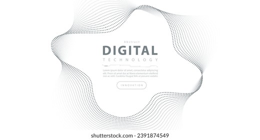Tecnología digital futurista conexión de velocidad de red de internet fondo blanco, información de nano cibernético, comunicación abstracta, innovación datos tecnológicos futuros, Ai línea de datos grande ilustración de punto vector