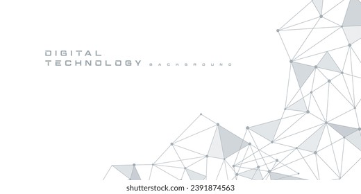 Digital technology futuristic internet network speed connection white background, cyber nano information, abstract communication, innovation future tech data, Ai big data line dot illustration vector