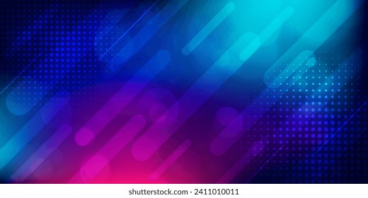 Digital technology futuristic internet network connection blue purple background, abstract cyber information communication, Ai big data science, innovation future tech, line dot illustration vector