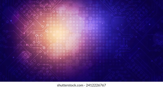 Digital technology futuristic internet network connection blue pink background, cyber information science, abstract speed connect communication, innovation future tech, Ai big data illustration vector